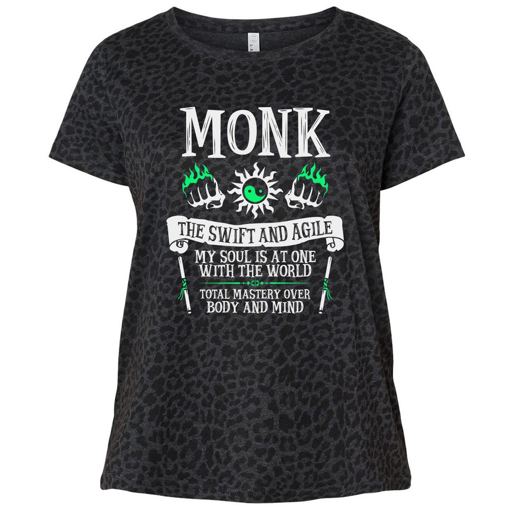 Ladies Curvy Jersey - C8L3GXGV - Black Leopard - 11