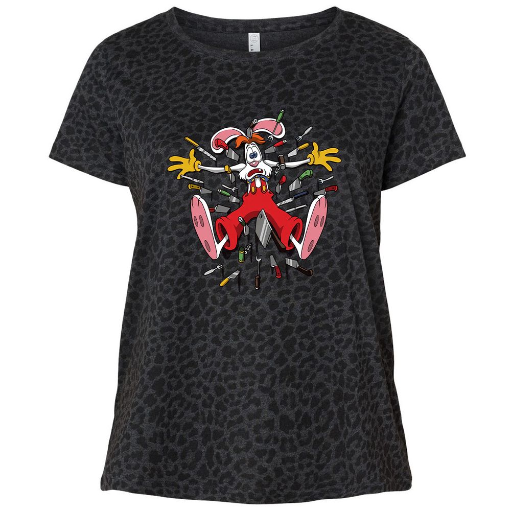 Ladies Curvy Jersey - HU6CUUQY - Black Leopard - 11