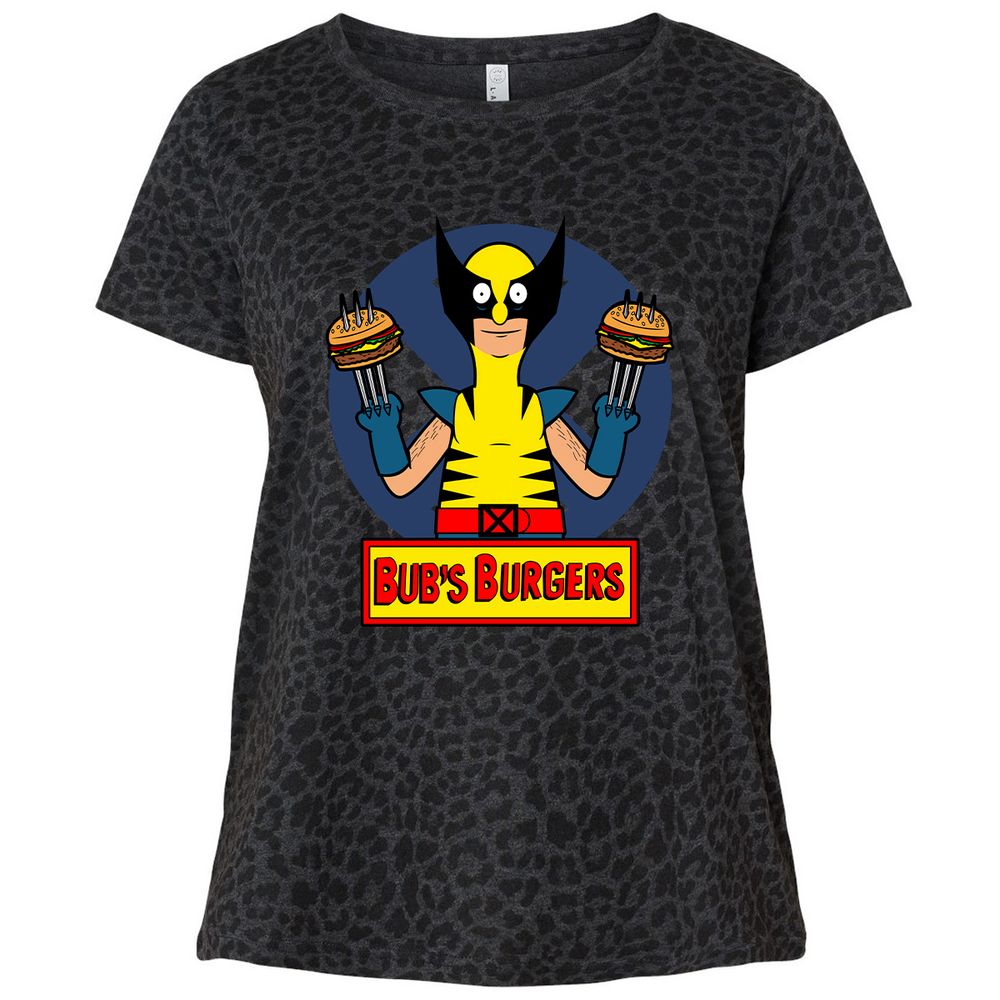 Ladies Curvy Jersey - 55375HVQ - Black Leopard - 11