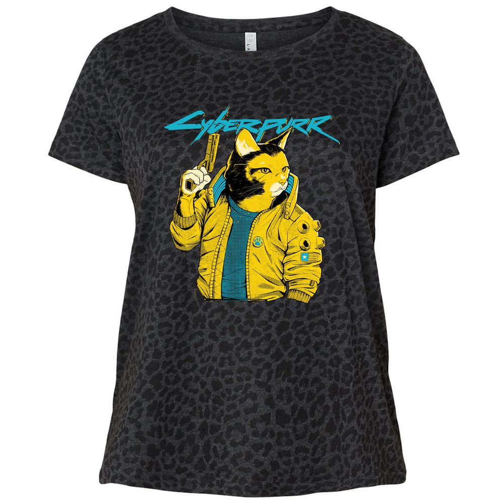 Ladies Curvy Jersey - WFJB6LYF - Black Leopard - 11