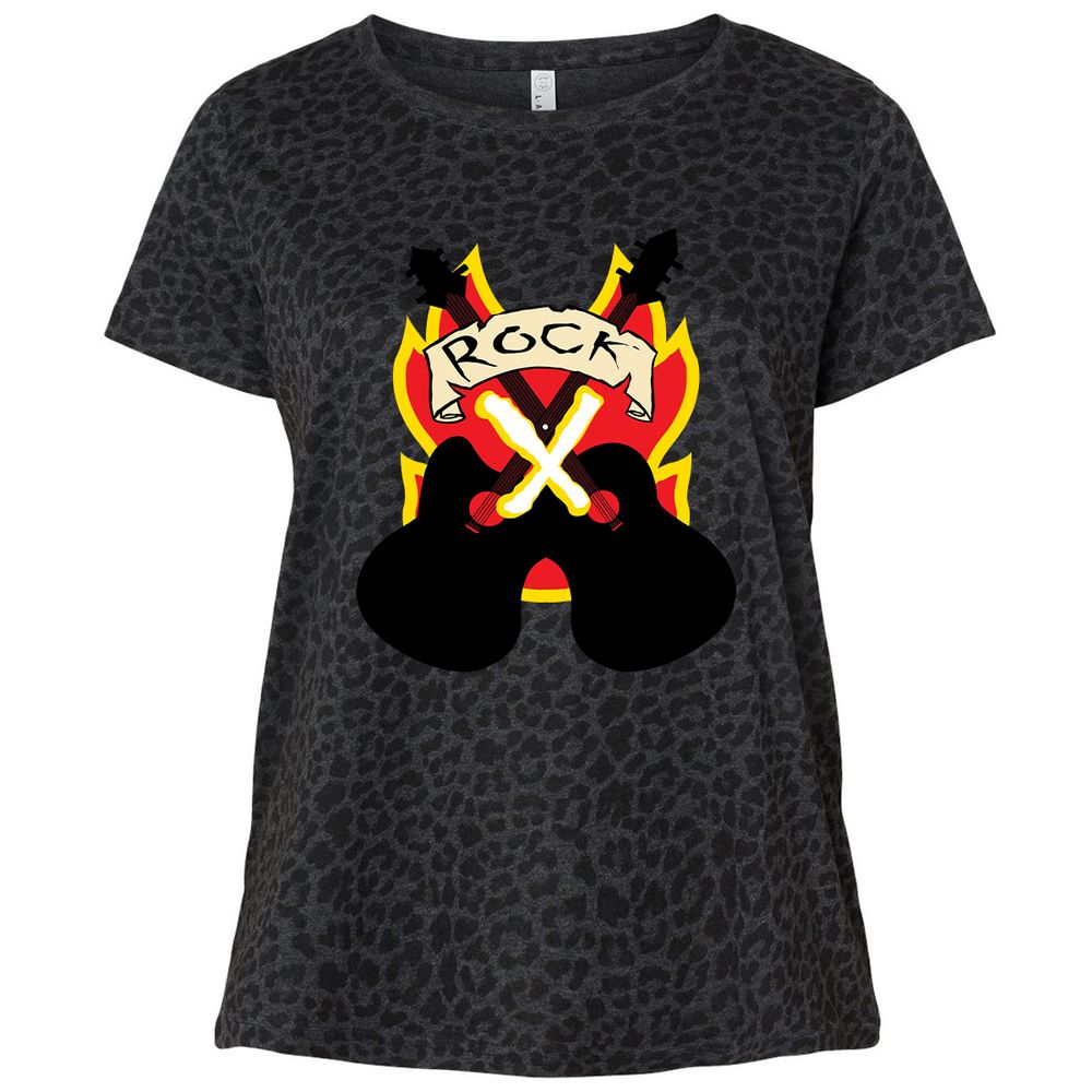 Ladies Curvy Jersey - 13W458Q5 - Black Leopard - 11