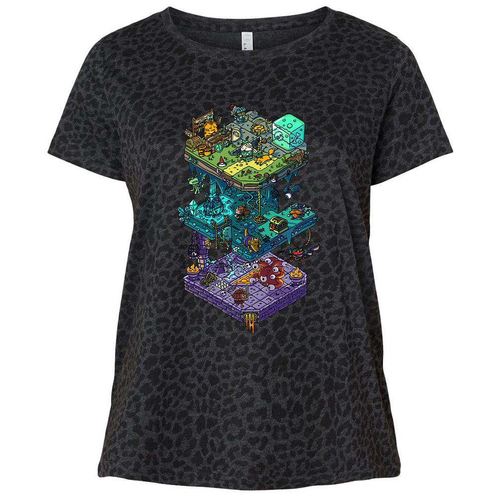 Ladies Curvy Jersey - AAHEV4QY - Black Leopard - 11