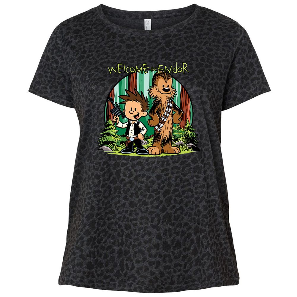 Ladies Curvy Jersey - 3W7UVUUP - Black Leopard - 11