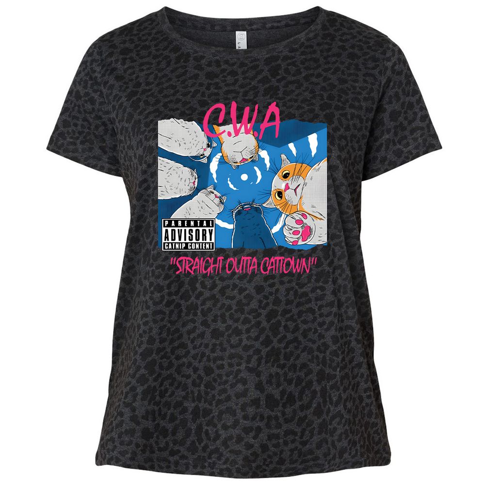 Ladies Curvy Jersey - H91JUU7X - Black Leopard - 11