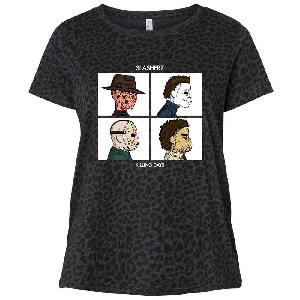 Ladies Curvy Jersey - DMSBTZCS - Black Leopard - 11