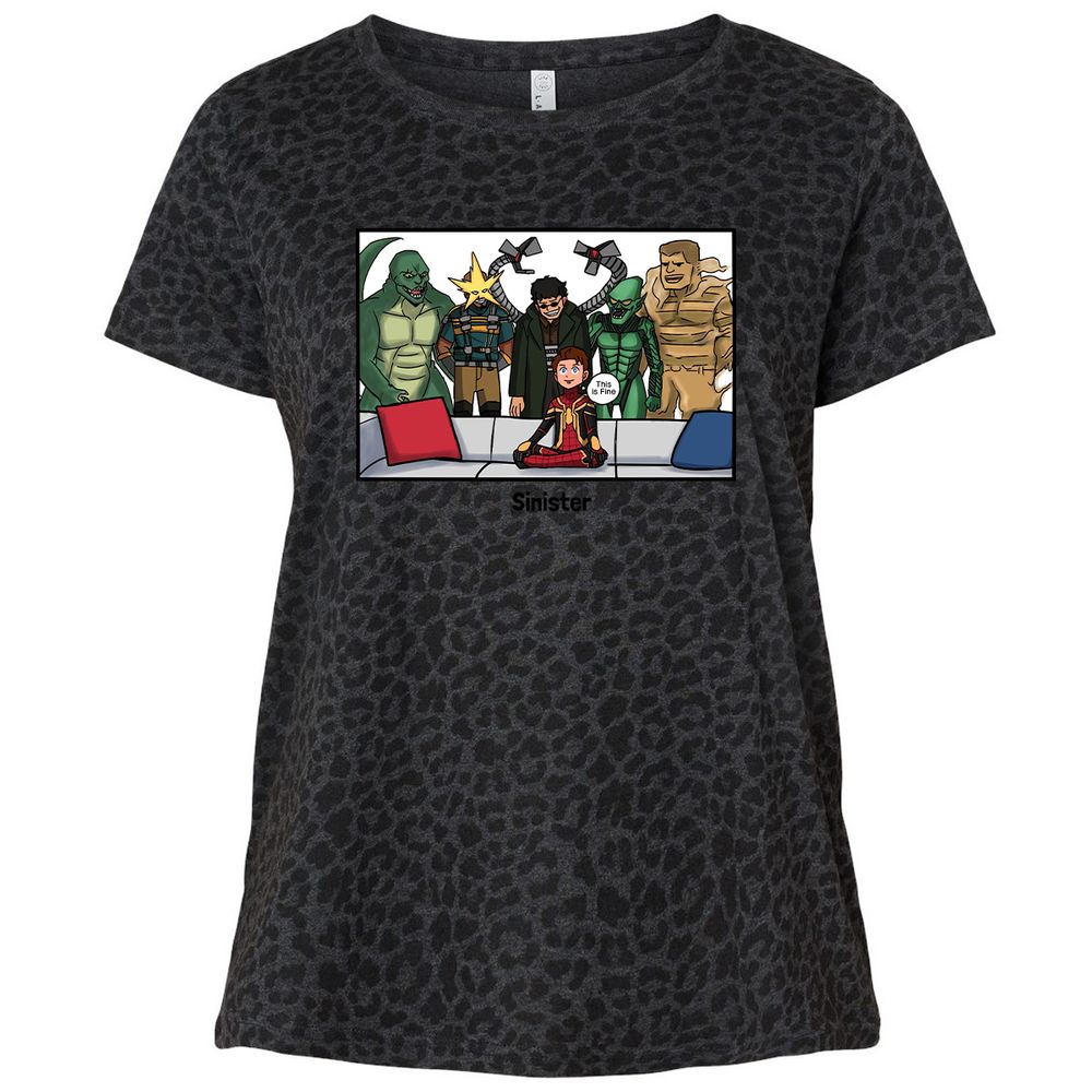 Ladies Curvy Jersey - YW68JHQE - Black Leopard - 11