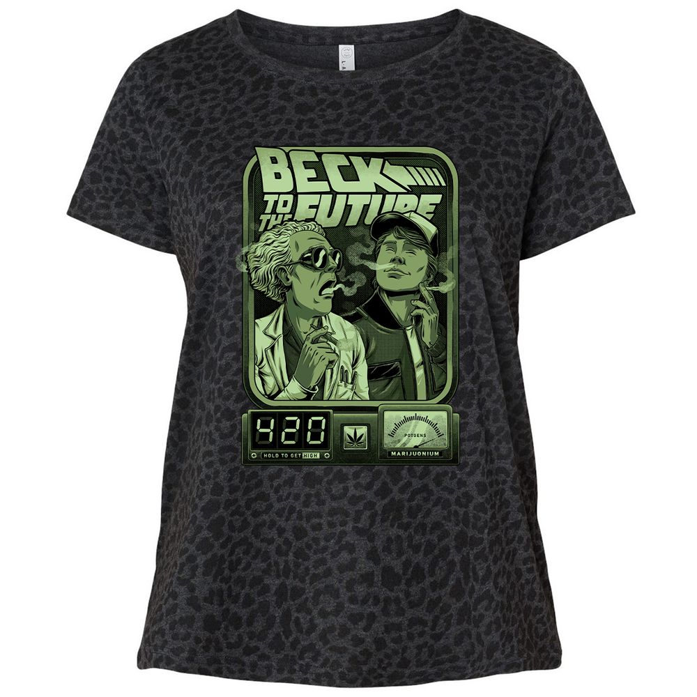 Ladies Curvy Jersey - KNYV49UX - Black Leopard - 11