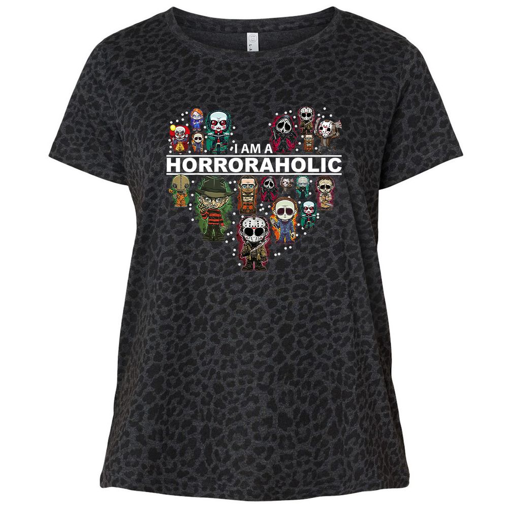 Ladies Curvy Jersey - TGH5ZYJQ - Black Leopard - 11