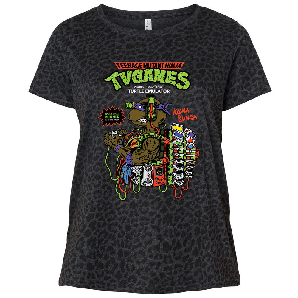 Ladies Curvy Jersey - XJS6AKEJ - Black Leopard - 11