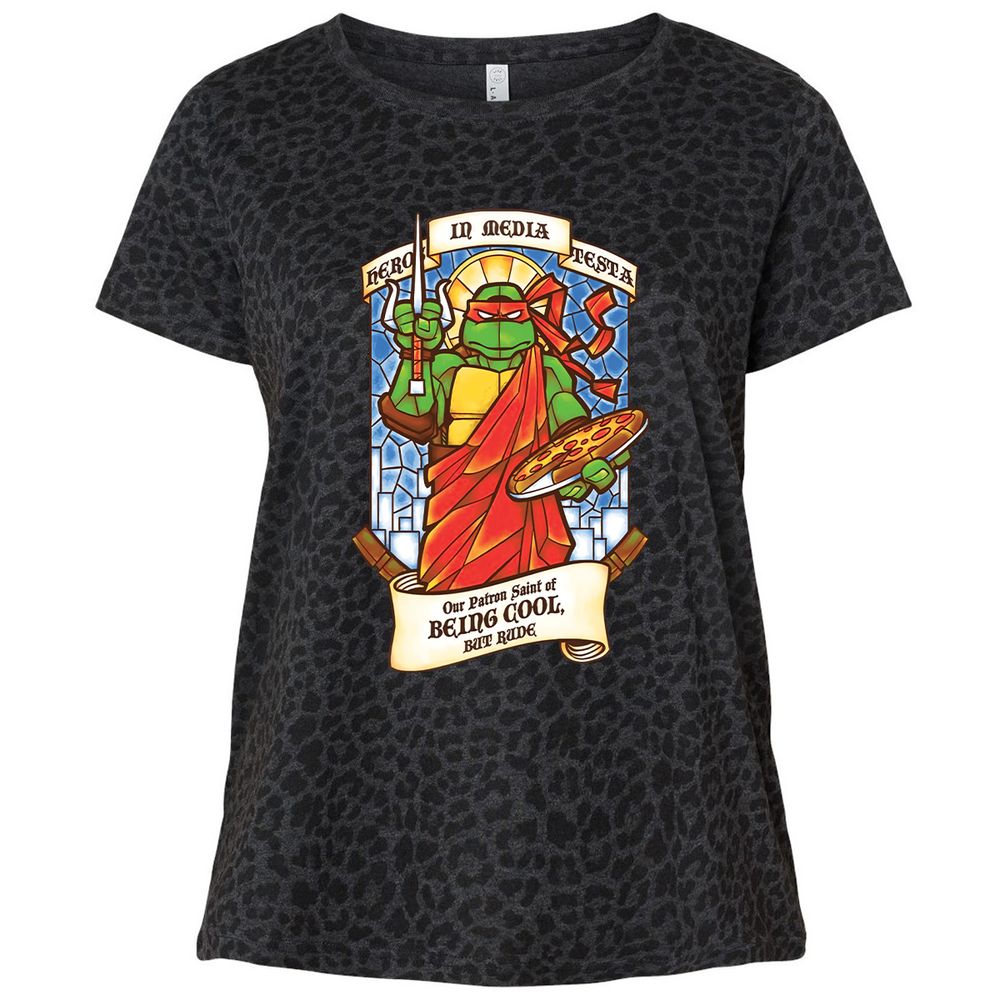 Ladies Curvy Jersey - XFQSZV4R - Black Leopard - 11