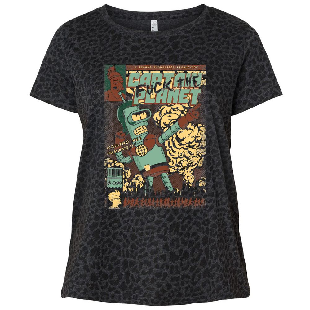 Ladies Curvy Jersey - D3Q9KE72 - Black Leopard - 11