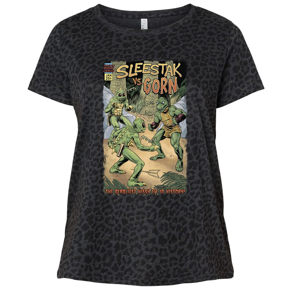 Ladies Curvy Jersey - VVV4W2DB - Black Leopard - 11