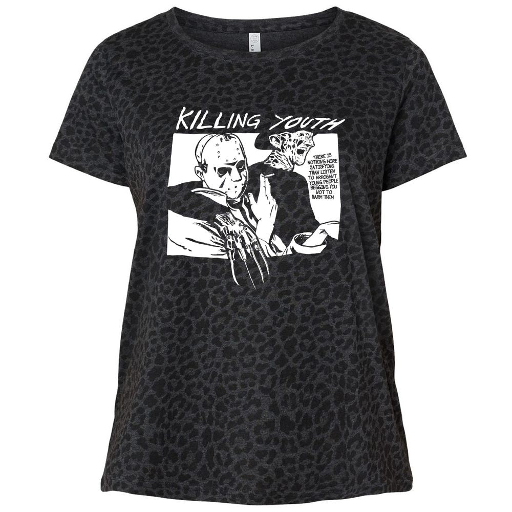 Ladies Curvy Jersey - 2Y2MRG9X - Black Leopard - 11