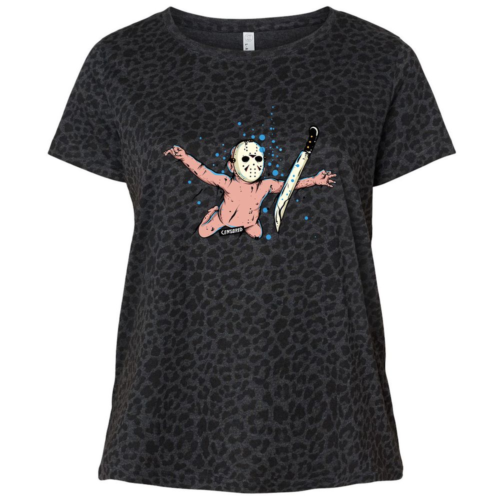 Ladies Curvy Jersey - VV2LHA8N - Black Leopard - 11