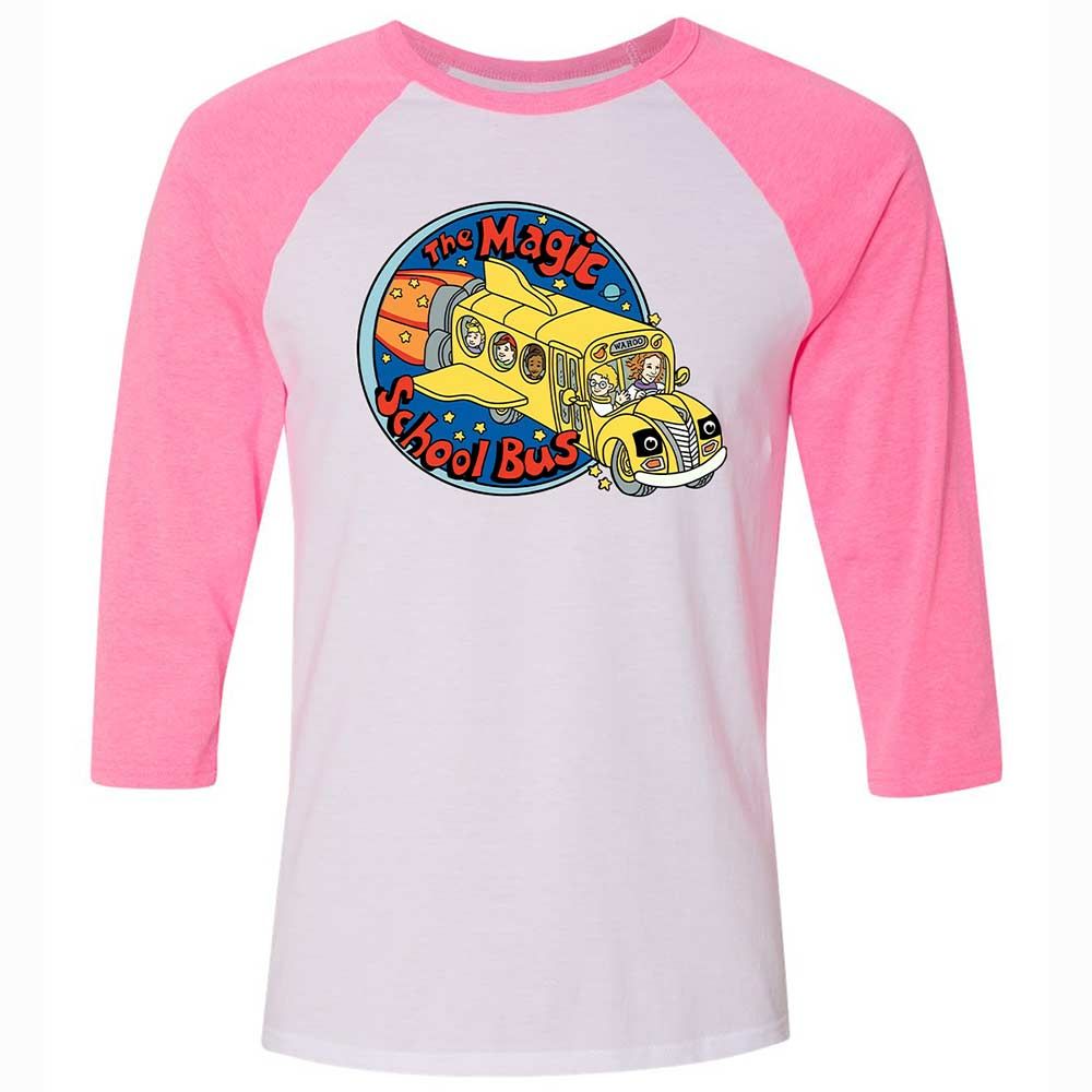 Unisex 3/4 Baseball Tee - 348BUMC6 - White/Neon Pink - 12