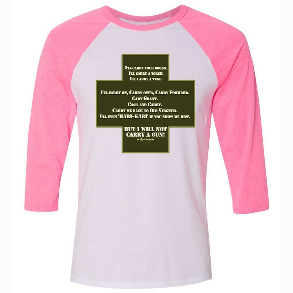 I Will Not Carry a Gun - White/Neon Pink - 12