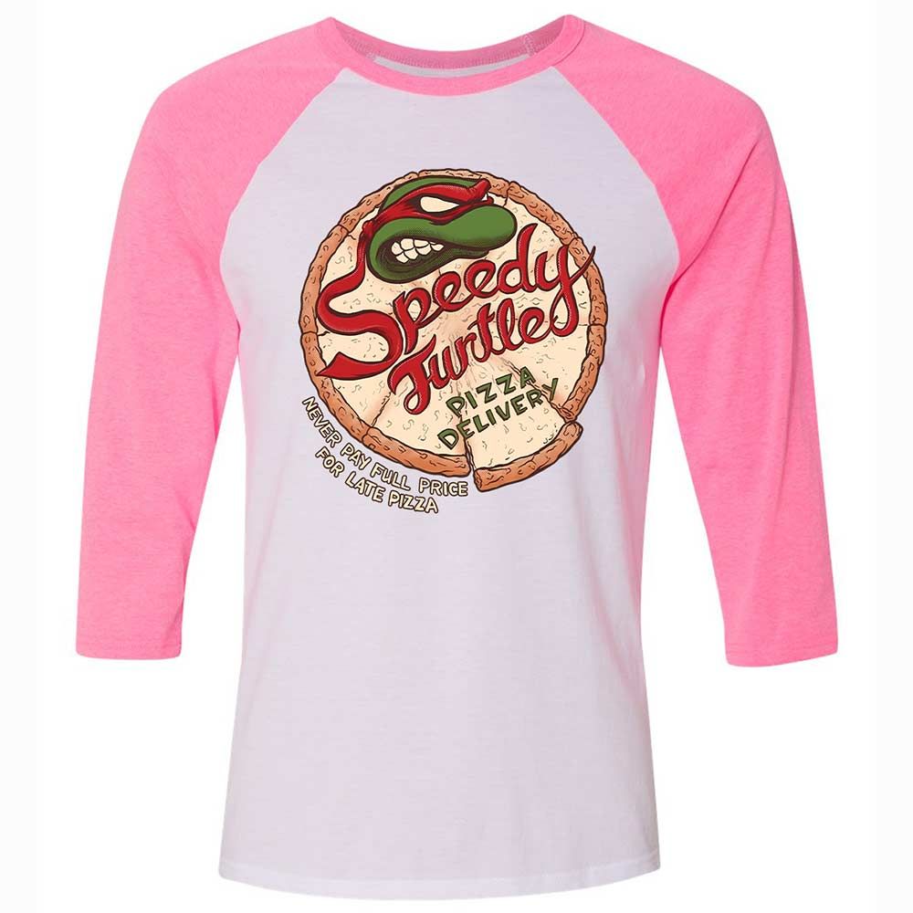 Unisex 3/4 Baseball Tee - JVMRQLHP - White/Neon Pink - 12