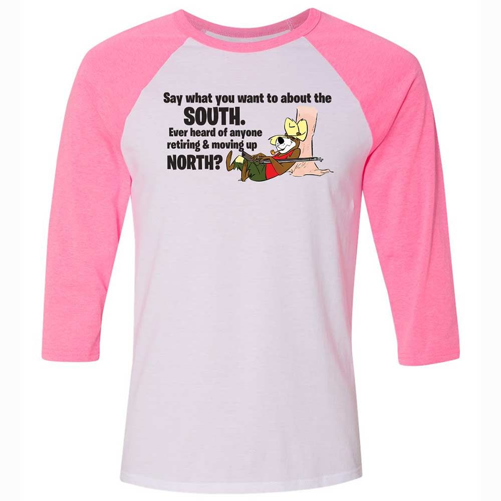 Unisex 3/4 Baseball Tee - JDN82QNK - White/Neon Pink - 12