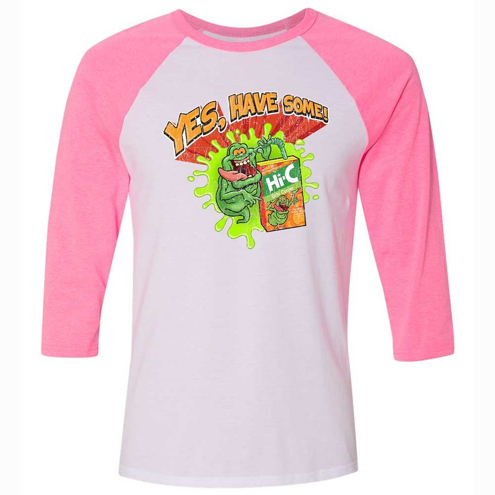 Unisex 3/4 Baseball Tee - SC6QFP5W - White/Neon Pink - 12