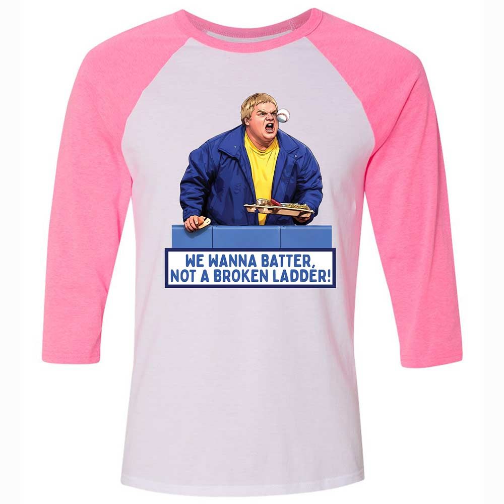 Unisex 3/4 Baseball Tee - P31DRH5V - White/Neon Pink - 12