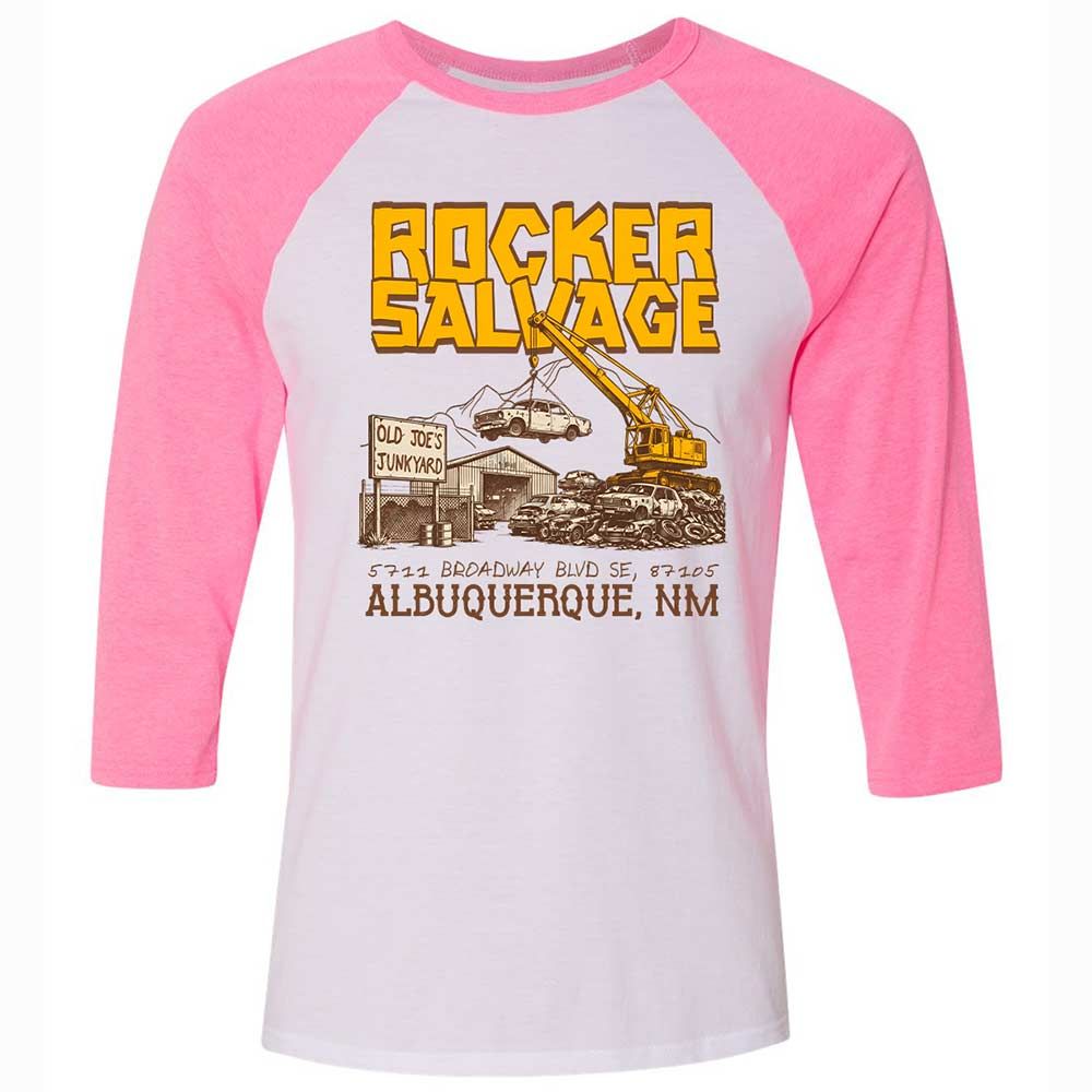Unisex 3/4 Baseball Tee - K6R3AVJS - White/Neon Pink - 12
