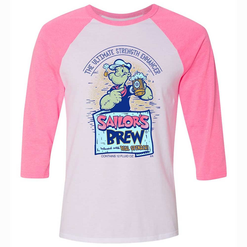 Unisex 3/4 Baseball Tee - 57LC3SJC - White/Neon Pink - 12