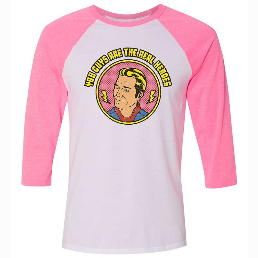 Unisex 3/4 Baseball Tee - C47X661X - White/Neon Pink - 12