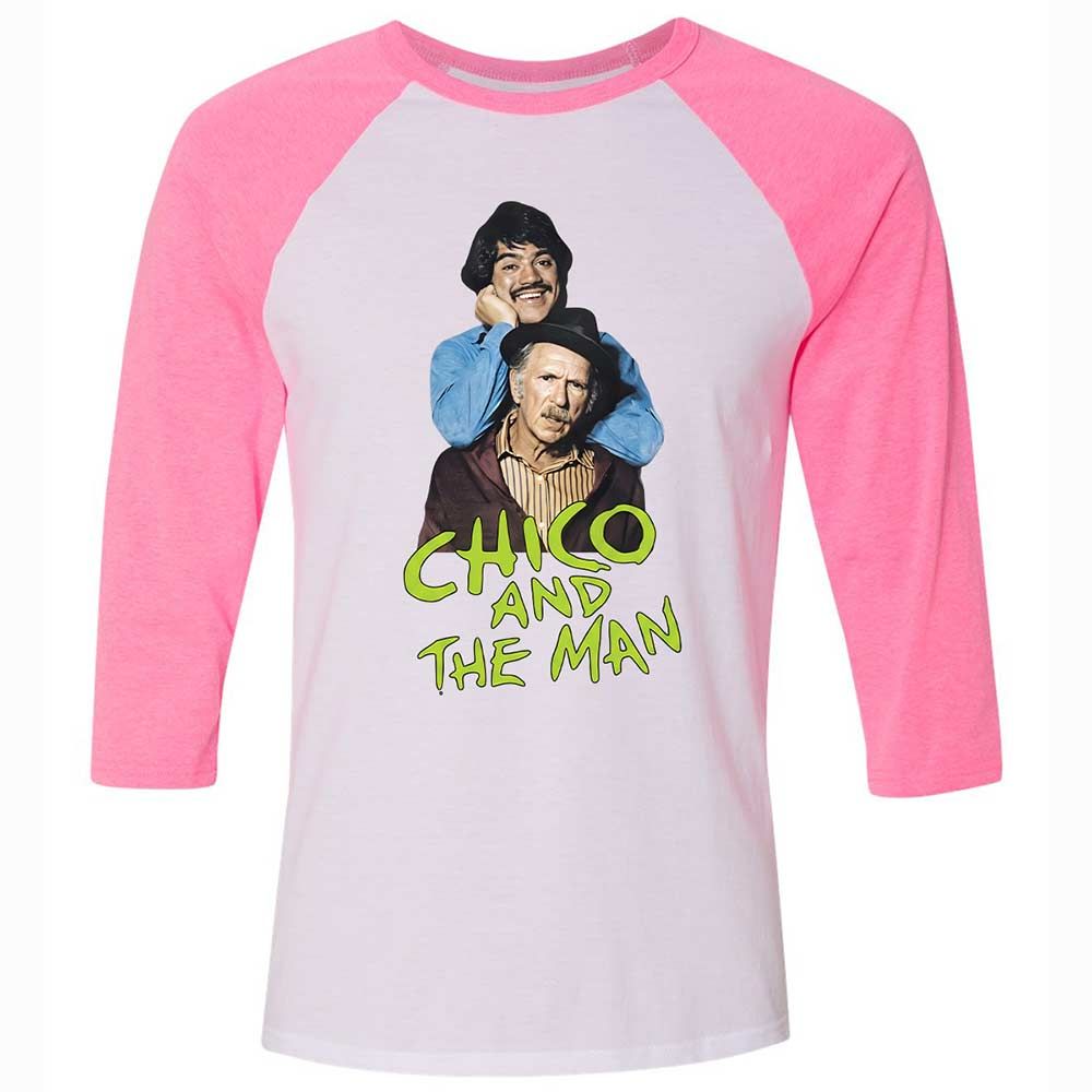 Unisex 3/4 Baseball Tee - L1QBV6SX - White/Neon Pink - 12