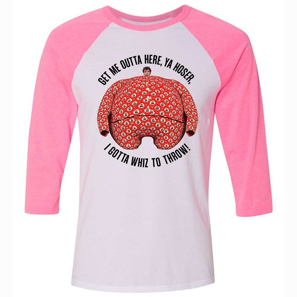 Unisex 3/4 Baseball Tee - CL9MFYZN - White/Neon Pink - 12