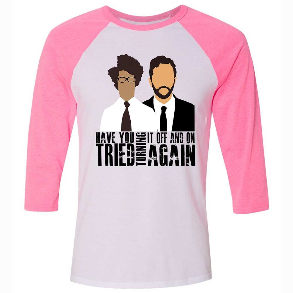 Unisex 3/4 Baseball Tee - L5GXYM27 - White/Neon Pink - 12