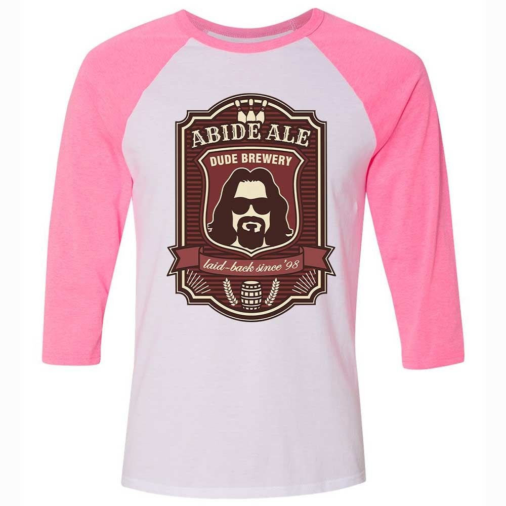 Unisex 3/4 Baseball Tee - P42ZMQ5L - White/Neon Pink - 12