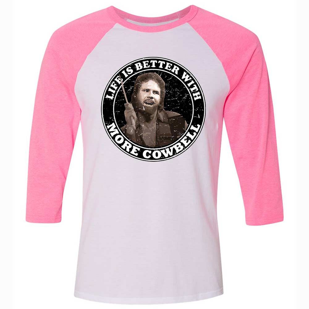 Unisex 3/4 Baseball Tee - WVSY4ZZ3 - White/Neon Pink - 12
