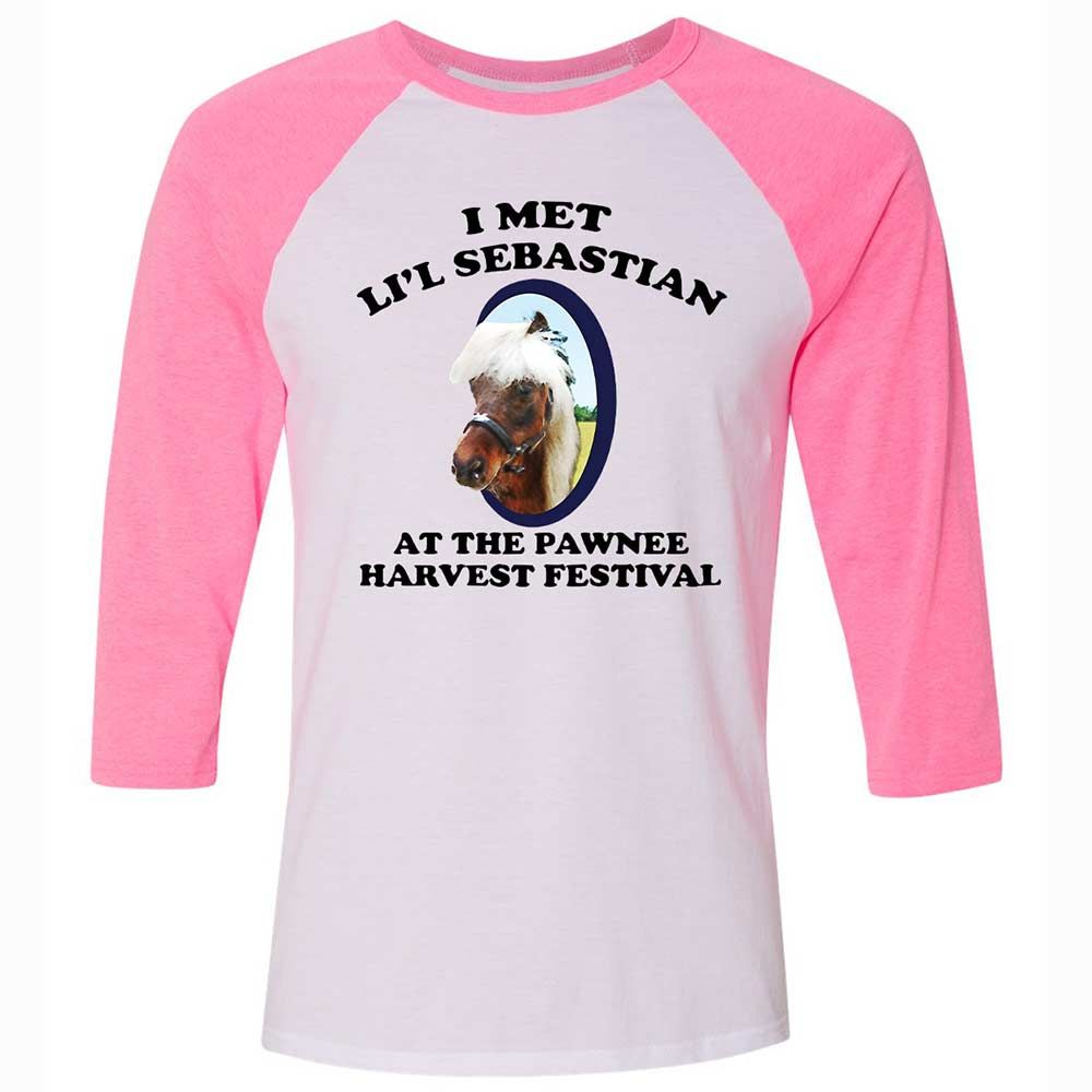 Unisex 3/4 Baseball Tee - H2J1LC2W - White/Neon Pink - 12