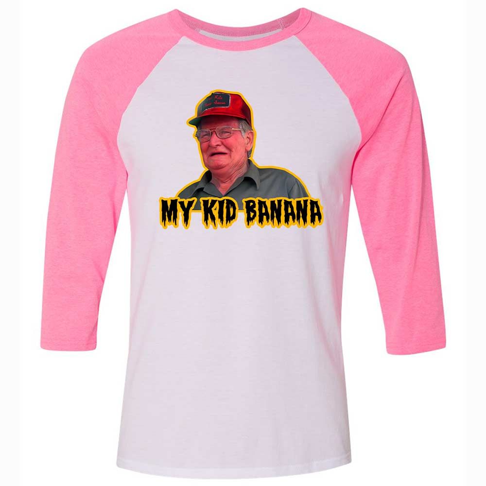 Unisex 3/4 Baseball Tee - 3DXSA3MV - White/Neon Pink - 12