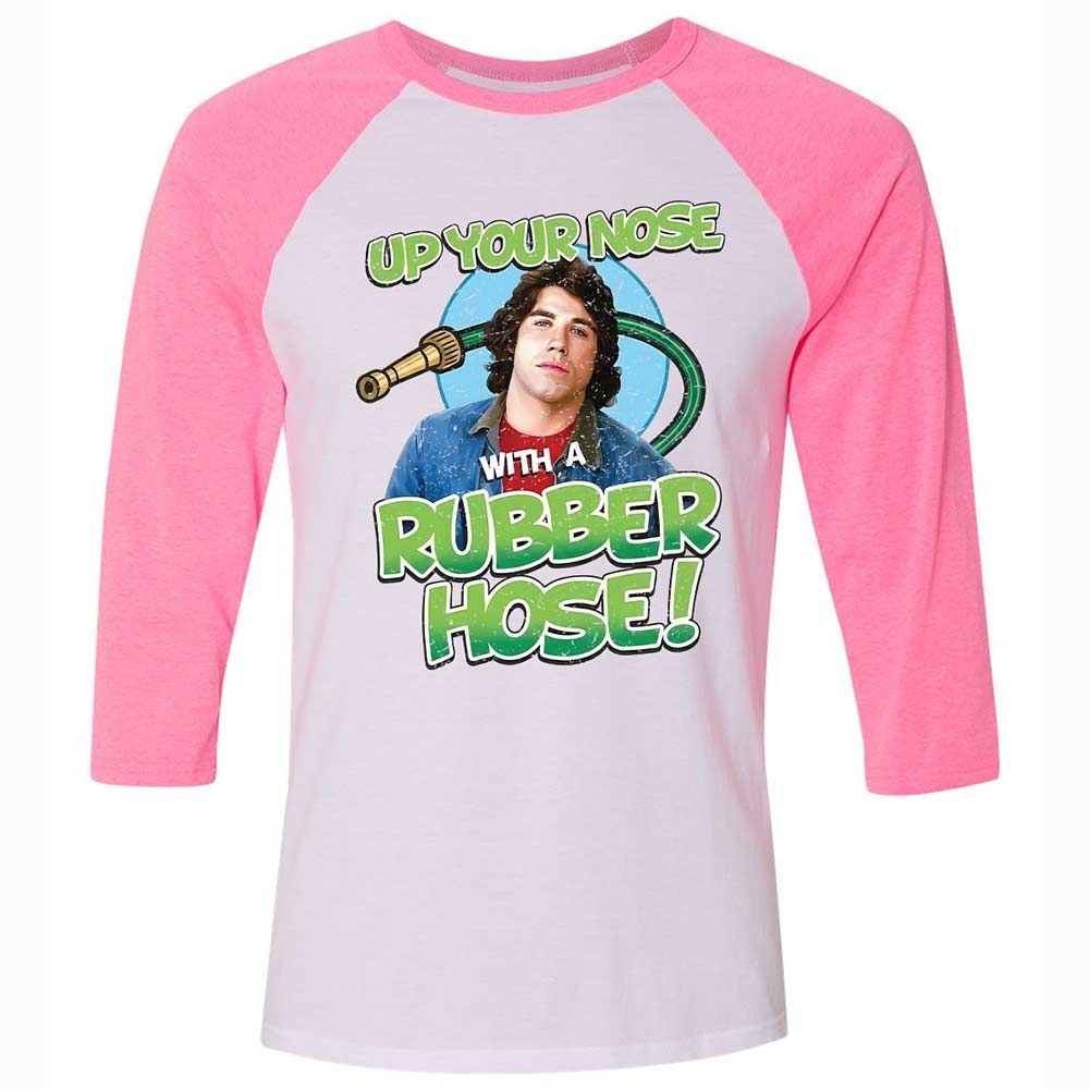 Unisex 3/4 Baseball Tee - WWCU3WPR - White/Neon Pink - 12