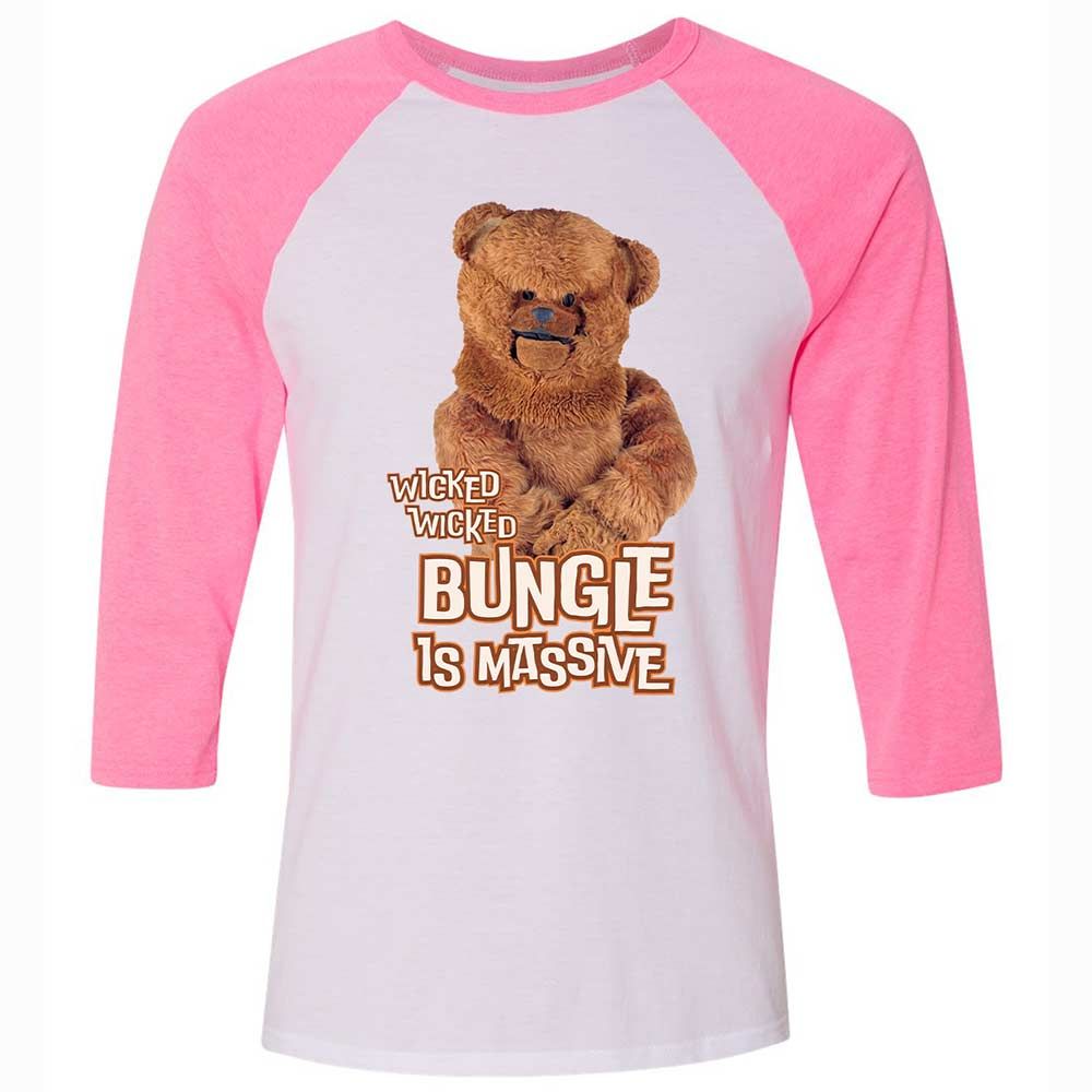 Unisex 3/4 Baseball Tee - MAHXAXBY - White/Neon Pink - 12