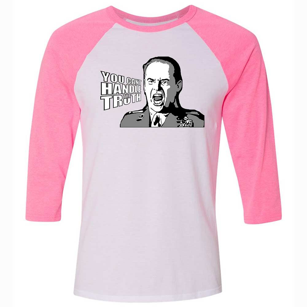 Unisex 3/4 Baseball Tee - MH8LG14V - White/Neon Pink - 12