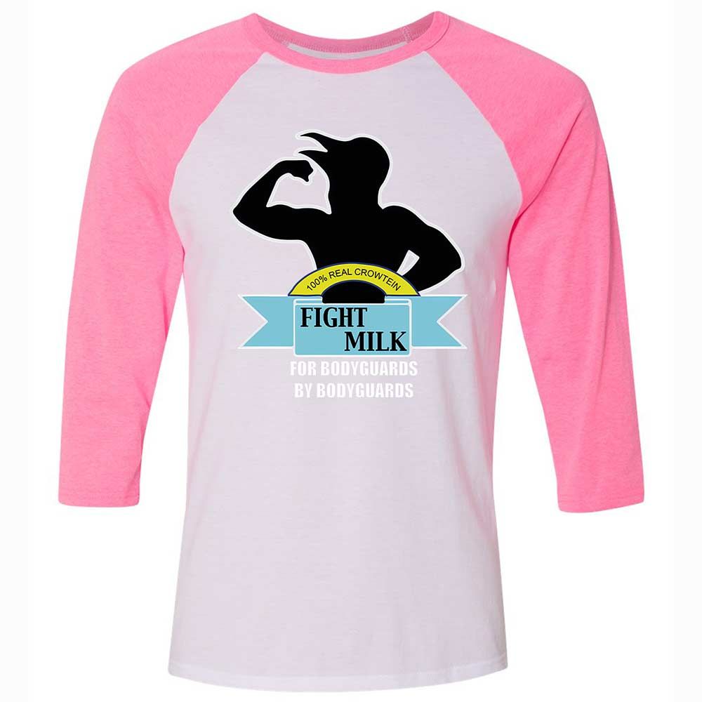 Unisex 3/4 Baseball Tee - BPUFR4Y1 - White/Neon Pink - 12
