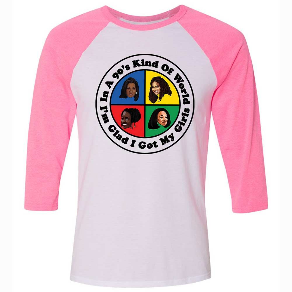 Unisex 3/4 Baseball Tee - NU8Y7QUH - White/Neon Pink - 12