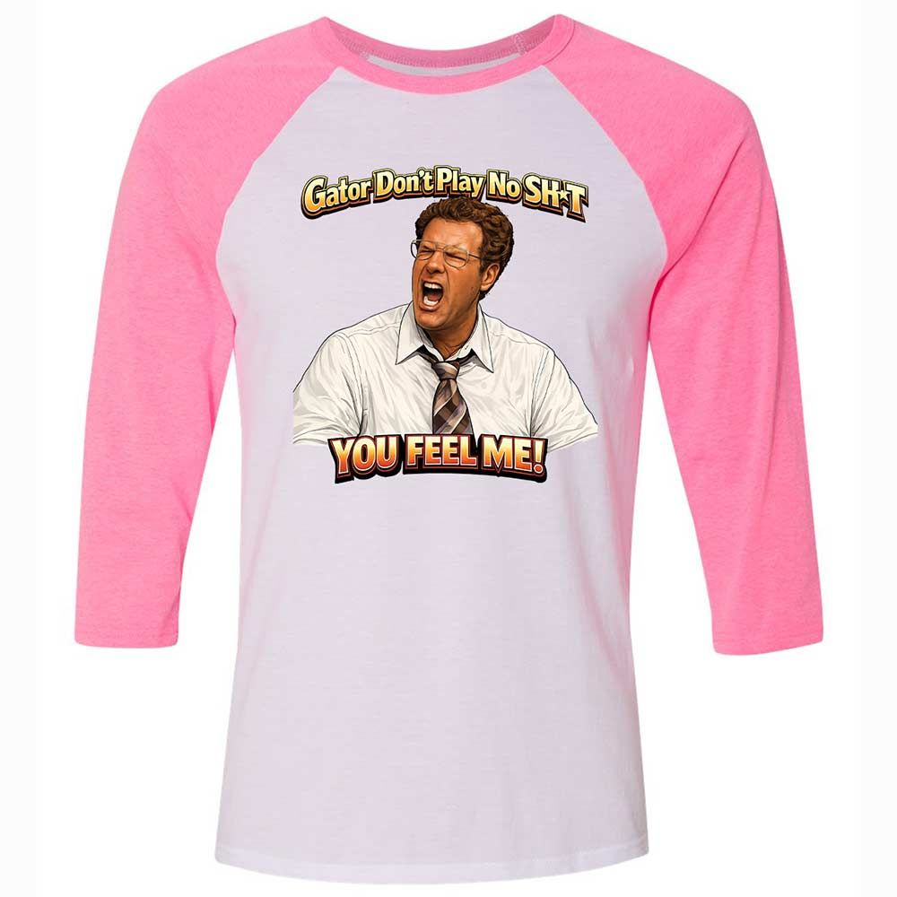 Unisex 3/4 Baseball Tee - VCLS1ZND - White/Neon Pink - 12