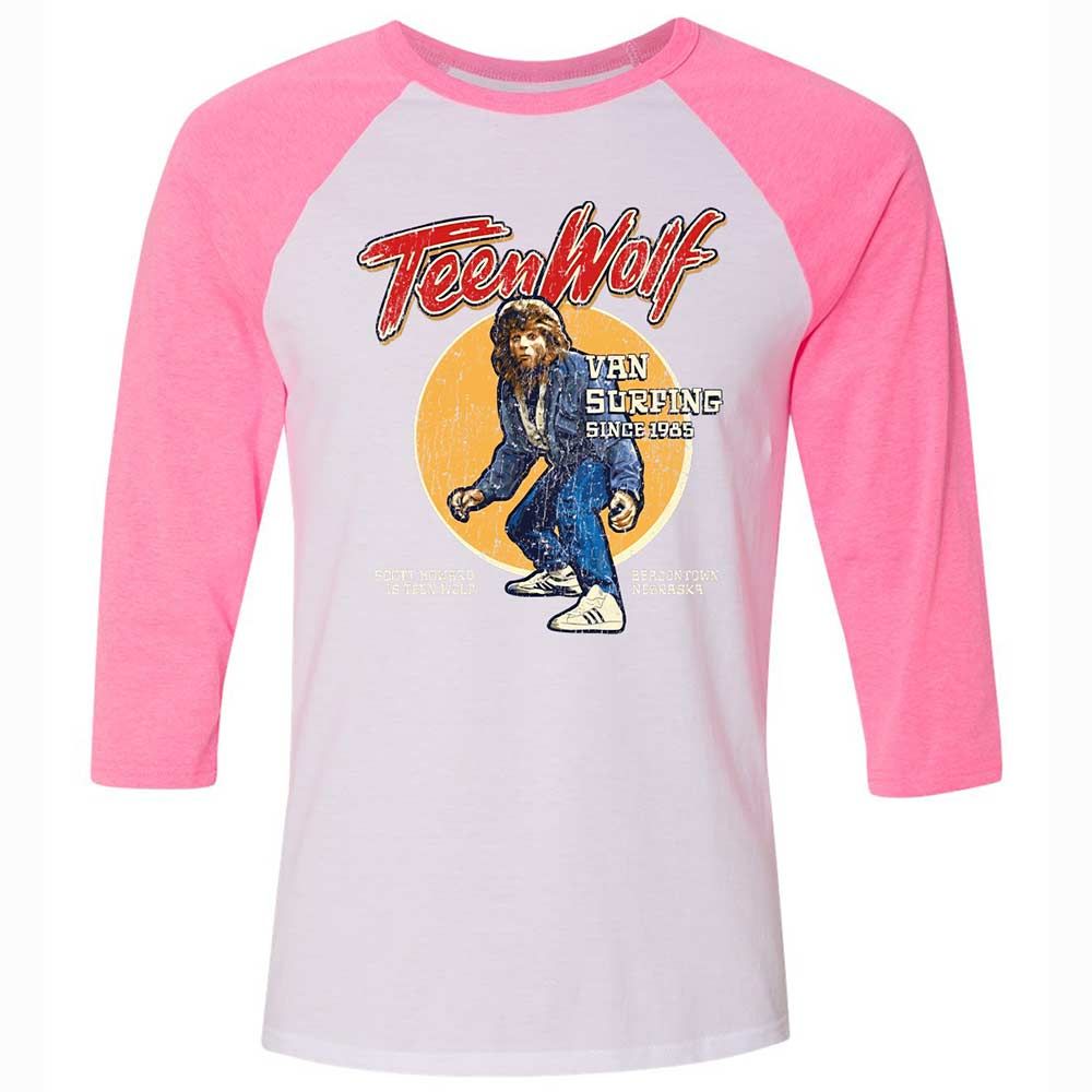 Unisex 3/4 Baseball Tee - G73F52UL - White/Neon Pink - 12