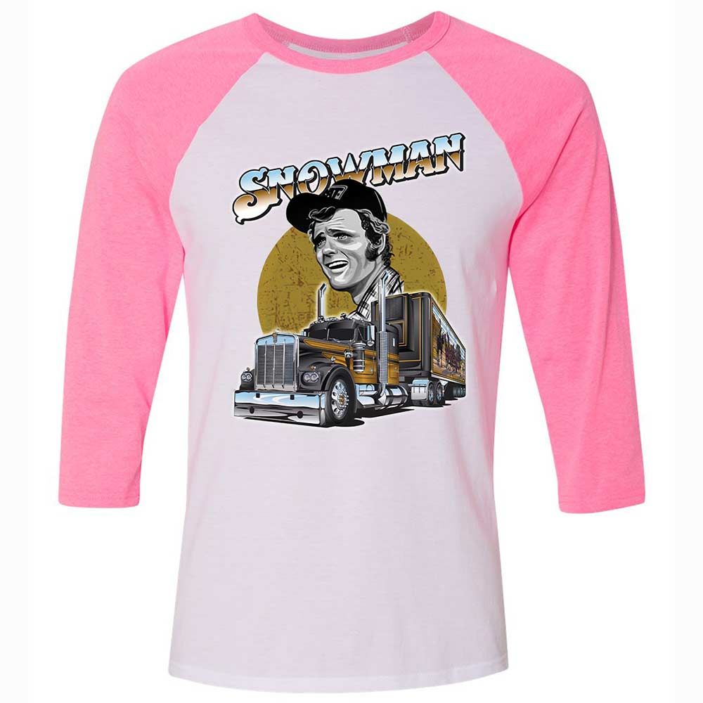 Unisex 3/4 Baseball Tee - PMR5BJ3F - White/Neon Pink - 12