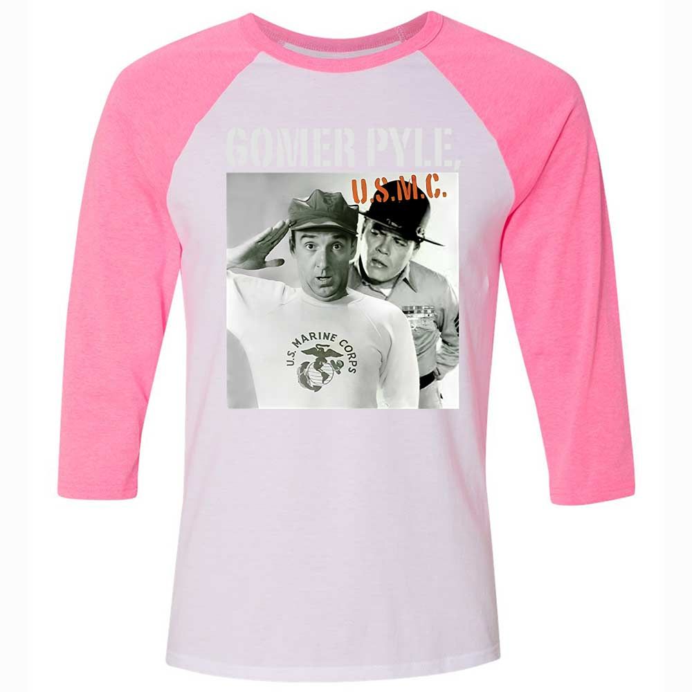 Unisex 3/4 Baseball Tee - 9HCSVQ4T - White/Neon Pink - 12
