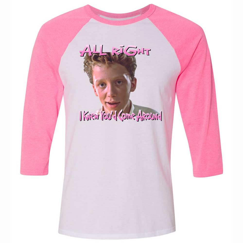 Unisex 3/4 Baseball Tee - HUDU8D5N - White/Neon Pink - 12