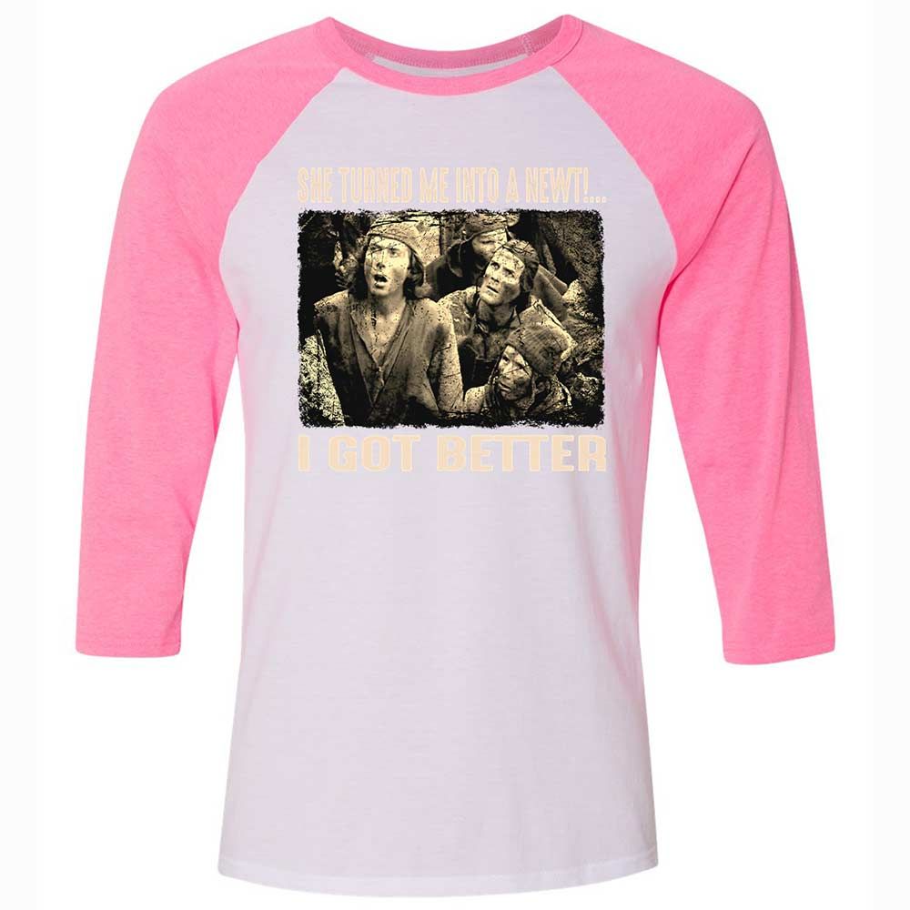 Unisex 3/4 Baseball Tee - ZK9PQXRE - White/Neon Pink - 12