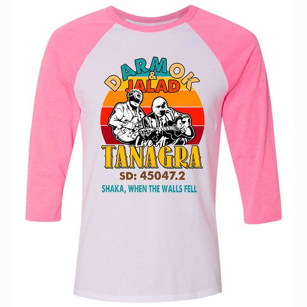 Unisex 3/4 Baseball Tee - 265KY4NY - White/Neon Pink - 12
