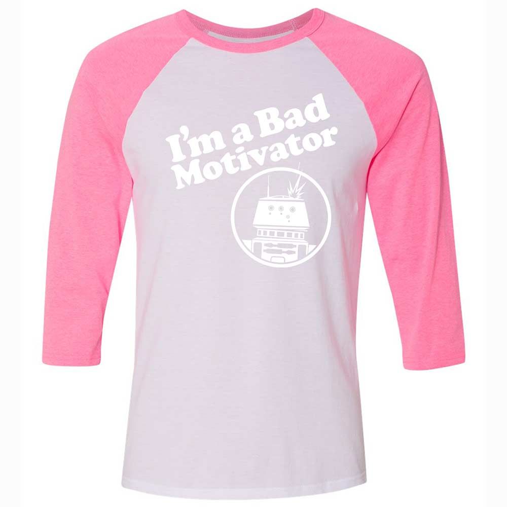 Unisex 3/4 Baseball Tee - CQR1UH5L - White/Neon Pink - 12