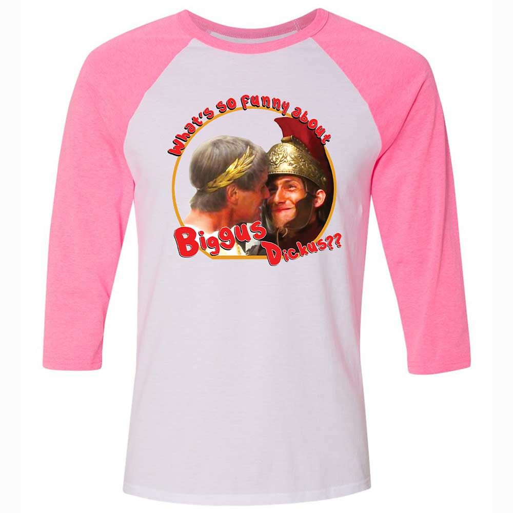Unisex 3/4 Baseball Tee - SFWJNWDX - White/Neon Pink - 12