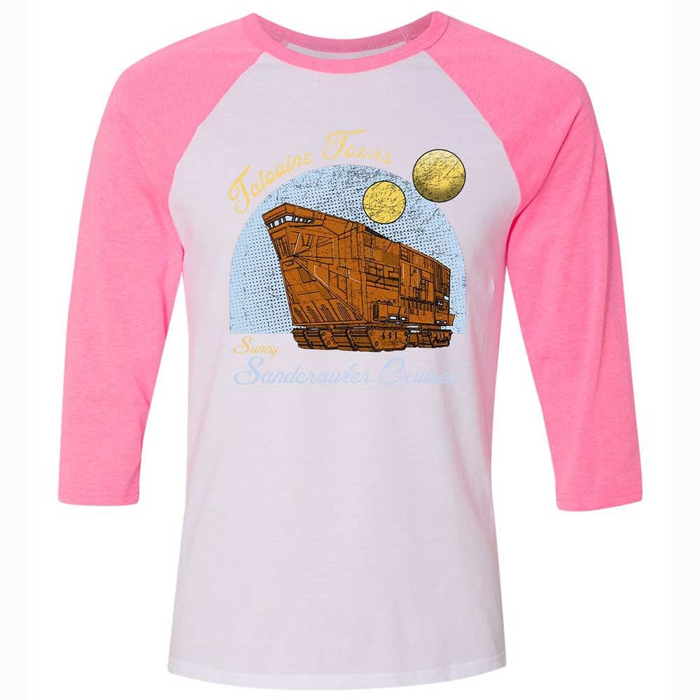 Unisex 3/4 Baseball Tee - 5ZXB2A93 - White/Neon Pink - 12