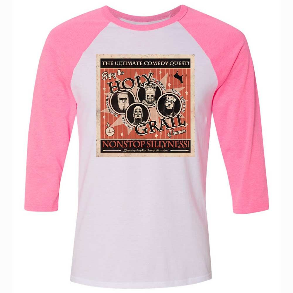 Unisex 3/4 Baseball Tee - TZJ1AZGH - White/Neon Pink - 12